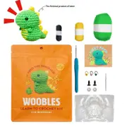 Woobles Learn To Crochet Kit, DIY Crochet Stuffed Animal Crochet Kit for Beginners Dinosaur