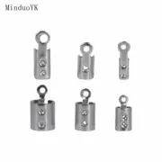 50pcs Stainless Steel End Clasps Crimp Cord Ends Connectors Jewelry Making Findi