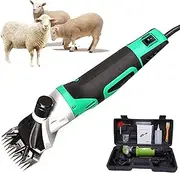 Electric Sheep Shears, 900W Farm Sheep Wool Shearing Clipper with 6 Gears Adjustable, 2800 RPM, 17-Tooth Blade Heavy Duty Sheep Shearing Clippers for Thick Coat Animal Sheep Goats Green