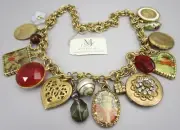 UNIQUE MAXIMAL ART BY JOHN WIND CHRISTMAS CHARM STATEMENT NECKLACE - NWT