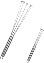 Manual Hand Mixer, Stainless Steel Hand Mixer Beater | Compact Portable Egg Whisk with Ergonomic Handle for Kitchen Baking Tasks, Manual Whisking Tool for Beating Mixing and Blending Needs