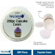 NEW 200Pcs White Cupcake Cases Classic Baking Cupcakes Liner High Quality AU