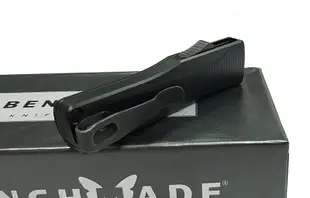 Benchmade OM™️ 黑鋁柄黑平刃 OTF 彈簧刀 - S30V鋼(Satin處理)-BENCH 4850BK