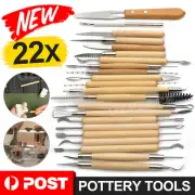 22x Ceramic Tools Pottery Tools Set Clay Sculpting Carving Modeling Tools Kit AU