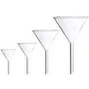Glass Funnel Set 4 Pcs Lab Borosilicate Glass Funnels 100mm 170mm Length 75mm...