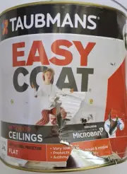 Taubmans Easy Coat Interior Walls Flat Anti-Bacterial White 4L