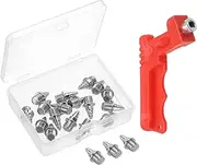[uxcell] 1/4 Inch Track Spikes,16 Pack Steel Sports Shoes Track Spikes Replacement Spikes with Spike Wrench for Field Track Short Running Jumping Sprint Sports, Silver