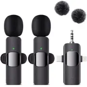 3 in 1 Wireless Lavalier Microphone - Cordless Mini Microphone for iPhone, An...