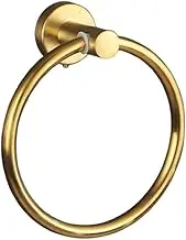 AIMALL Wall Mounted Towel Ring with Toilet Paper Holder Shelf, Stainless Steel Rotatable Rack for Bathroom Storage, Rustproof, Black & Gold Options