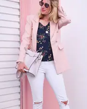 [Belle & Bloom] Princess Polina Textured Weave Blazer - Blush