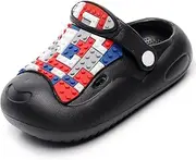 [NIFFTORIA] Kids Toddler Slides for Boys and Girls Funny Graphic Garden Clogs Comfortable Flexible Slip on Sandals for Beach Pool Summer Shower Indoor Outdoor Walking
