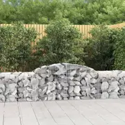 Arched Gabion Baskets 3 pcs 300x50x60/80 cm Galvanised Iron vidaXL