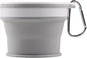 Foldable Cups for Travel - Silicone Reusable Portable Foldable Mug - Expandable Camping Cup Drinking Cup with Carabiner for Travel & Hiking