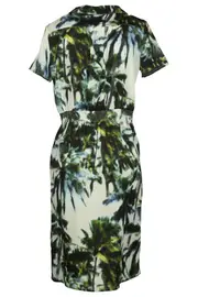 Palm Print Wrap Dress--STI-SA081D23
