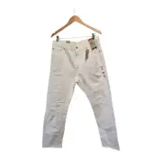 Levi's 501 Original Distressed Straight Leg Jeans 32X30 White