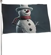 Cartoon Snowman Flag 47x70 in Double Sided Printed Garden Flag Decorative Banner No Fade Yard Flag with Brass Grommets Hanging Photo Backdrop for Indoor Outdoor Party Home Decor