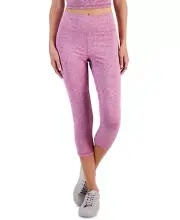 ID Ideology Space-Dye Pull-On Crop Leggings Women's XS Berry Frost Elastic Waist