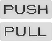 uxcell 1Set Push Pull Door Stickers, 2x4.7in Push and Pull Signs Plate Acrylic Vertical Self-Adhesive for Doors Glass Window Business Stores, Rectangle, Silver
