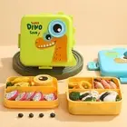 Lunch Container for Children Bento Box Kids Dinosaur Set with Leak-proof Double