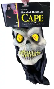 NU SKIN Halloween Mask No. Vintage 1996 Skeleton With Cape Horror NEW