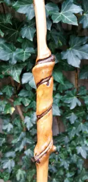 20" - Hand Carved - Spiral Maple Wood - Wand - Wizard - Witch - Wiccan - Pagan V