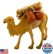 Nativity camel with straw and jugs on his back 4.5" x 5" x 2.5 | Beautiful Ha