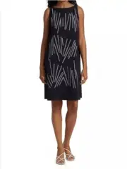NIC+ZOE Women's Sz S Underline Dress Black Multi Stripe NEW