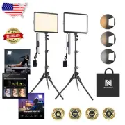 Versatile 2-Pack Photography Lighting Kit with 61” Tripod - Perfect for Vlogging