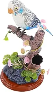 KOMBIUDA Lovely Parrot Shape Recording Educational Plaything Interactive Decorative Parrot Model No Battery Required Enhances Communication Skills and Color Sensitivity