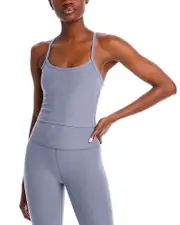 Beyond Yoga Spacedye Slim Racerback Cropped Tank in Cloud Gray Heather