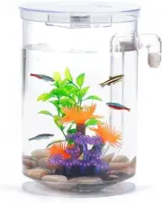 Aquarium Betta Fish Tank 360 with LED Light, 1 Gallon Fish Bowl, Small Fish Tank