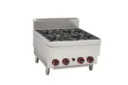 Gasmax Benchtop LPG 4 Burner Cooktop with Splashback 601mm Width - JUS-TR-4BLPG