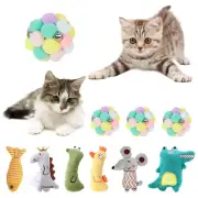 9Pcs Cat Catnip Toys Bell Balls Soft Kitten Chew Toys Kicker Toys Interactive