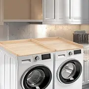 [Kosydown Basic] Washer Dryer Countertop, Wood Laundry Countertop Set of 2 Dryer Storage Shelf for Laundry Room Organization (27.5" x 54") (Natural)