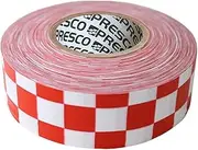 [NO ADHESIVE] Presco Checkerboard Patterned Roll Flagging Tape: 1-3/16 in. x 300 ft. (White and Red Checkerboard)