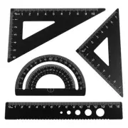 Moicstiy 4 Pcs Triangular Scale Ruler Set, Aluminum Alloy Triangular Ruler Se...