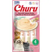 Inaba Cat Churu Meal Topper Treat - Creamy Tuna & Salmon Recipe 24 x 14g Tubes