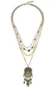 $69 Lucky Brand Owl Layer Necklace Multi Layers Hoot Collection #L24