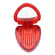 3PCS Kitchen Tool Plastic Strawberry Slicer Fruit Knife with Stainless Steel Blade(Red)