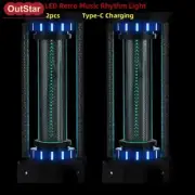 LED Retro Music Rhythm Light RGB Lamp Beads Tritium Tower Atmosphere Lamp 2pcs