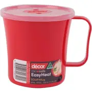 Decor Microsafe Soup Mug, 450ml Capacity, Red