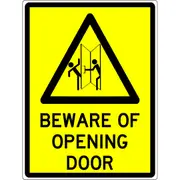 Warning Sign - Beware Of Opening Door