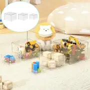 3 Pieces Display Risers Boxes Clear Display Cases for Small Toys Dolls Cake