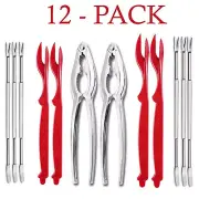 12Pcs Seafood Tools Set Stainless Steel Crab Leg Crackers Lobster and Crab Forks