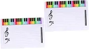 OHPHCALL 2pcs Music Teaching Boards Piano Stave Cards Stave Whiteboard Classroom Use Plastic