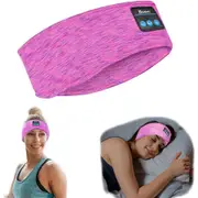 Catzon Music Headband Bluetooth 5.0 Headphones HD Stereo for Workout-RoseRed