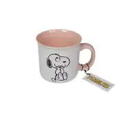 Peanuts Snoopy Stoneware Coffee Mug 21oz White & Pink Smitten In Love Cute