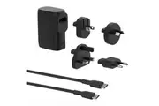Belkin BoostCharge Hybrid Dual Port Wall Charger 25W + Power Bank 5K + Travel Adapter Kit - Black (BPZ003bt1MBK-B6),1x USB-C and 1x USB-A,Travel Ready BPZ003bt1MBK-B6