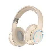 Wireless Bluetooth Headphone with Noise Cancelling Over-Ear Earphones-Beige