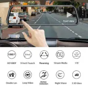 10'' Car Dash Camera Front and Rear View Mirror Reverse Camera DVR HD Dual Lens